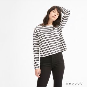 Everlane long sleeve box cut pocket tee striped